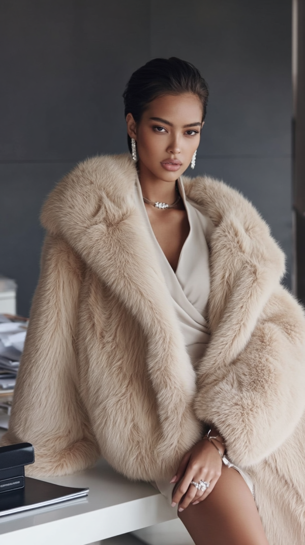 Abrigo beige elegante mujer | Stylicious (12)
