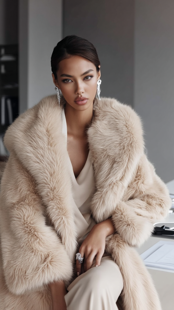 Abrigo beige elegante mujer | Stylicious (6)