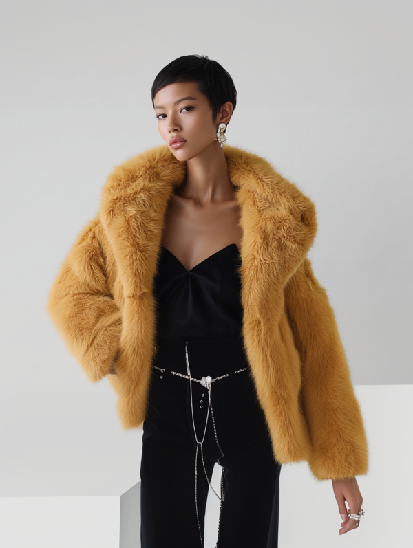 Abrigo dorado elegante mujer | Stylicious (10)