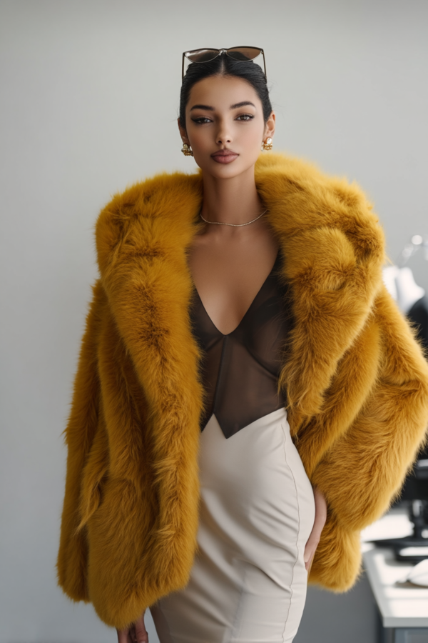 Abrigo dorado elegante mujer | Stylicious (4)