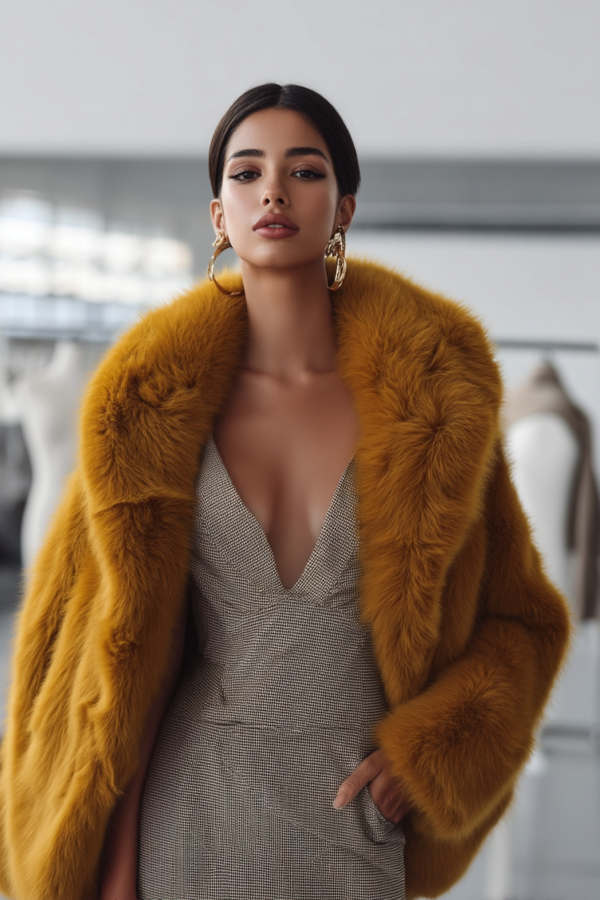 Abrigo dorado elegante mujer | Stylicious (5)