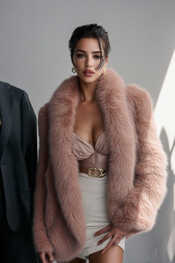 Abrigo rosa elegante mujer | Stylicious (15)