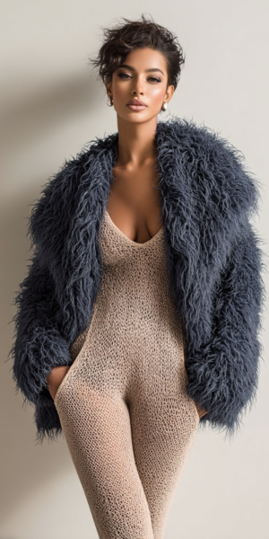 THE ETHEREAL SHAGGY COAT – STEEL BLUE