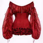 Vestido corse negro y rojo de organza | Stylicious (22)