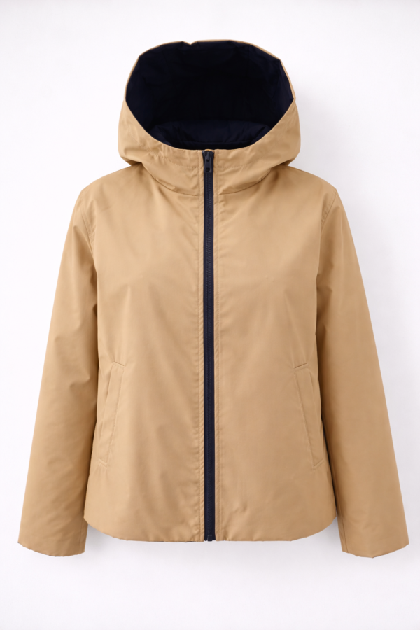 Chubasquero reversible azul y beige | Stylicious (12)