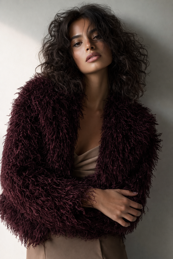 Abrigo de pelo burdeos mujer | Stylicious (11)