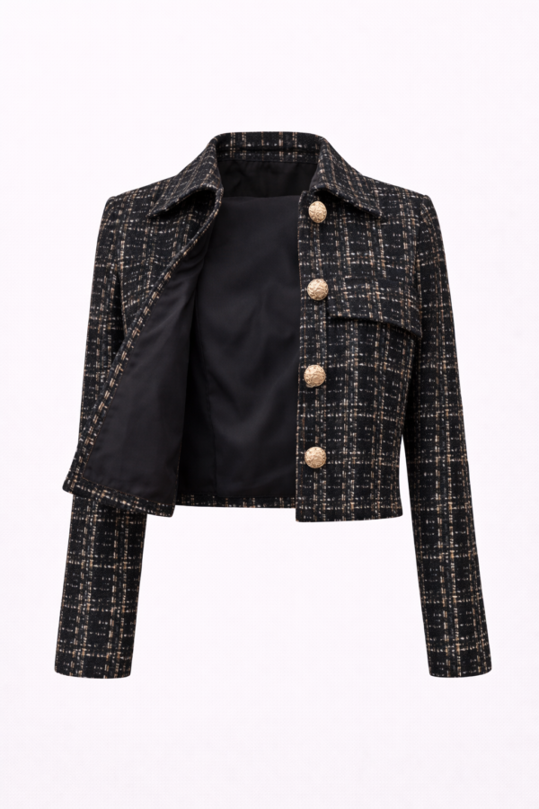Conjunto de tweed negro y dorado | Stylicious (20)
