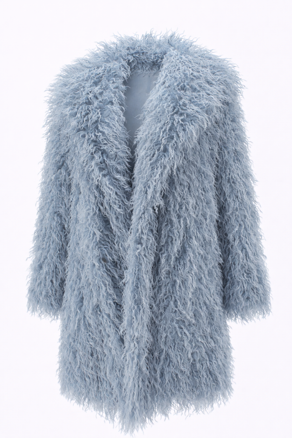 Abrigo de pelo azul mujer | Stylicious (8)
