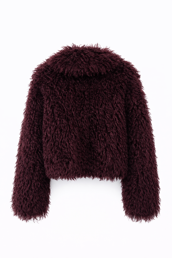 Abrigo de pelo burdeos mujer | Stylicious (9)