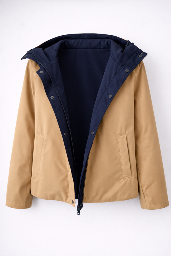 Chubasquero reversible azul y beige | Stylicious (11)