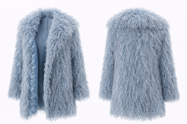 Abrigo de pelo azul mujer | Stylicious (9)