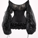 Vestido corse negro y rojo de organza | Stylicious (20)