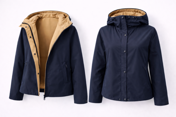 Chubasquero reversible azul y beige | Stylicious (18)