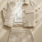 Conjunto de tweed beige y dorado | Stylicious (15)