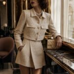 Conjunto de tweed beige y dorado | Stylicious (2)