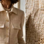 Conjunto de tweed beige y dorado | Stylicious (3)