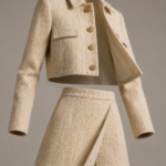 Conjunto de tweed beige y dorado | Stylicious (10)
