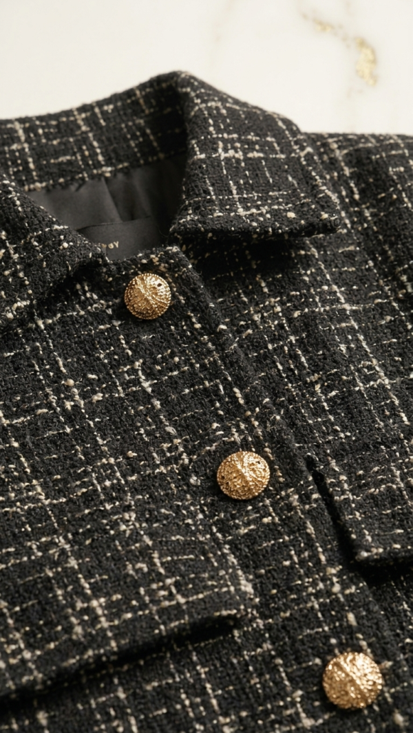 Conjunto de tweed negro y dorado | Stylicious (14)