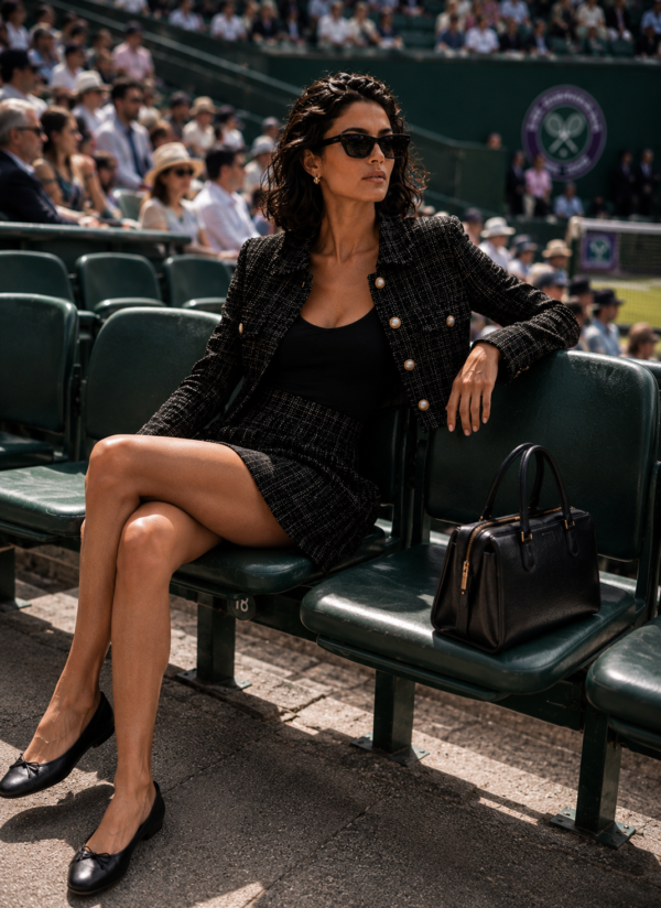 Conjunto de tweed negro y dorado | Stylicious (4)