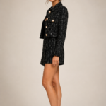 Conjunto de tweed negro y dorado | Stylicious (5)