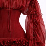 Vestido corse negro y rojo de organza | Stylicious (23)
