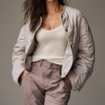 Chaqueta acolchada beige mujer | Stylicious (7)