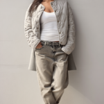 Chaqueta acolchada beige mujer | Stylicious (6)