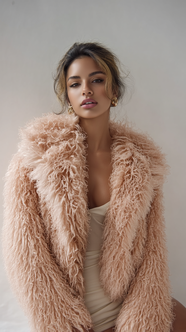 Abrigo de pelo nude mujer | Stylicious (2)