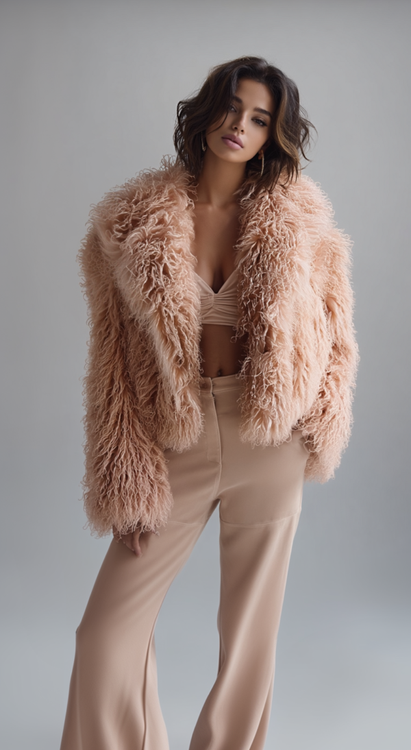 Abrigo de pelo nude mujer | Stylicious (5)