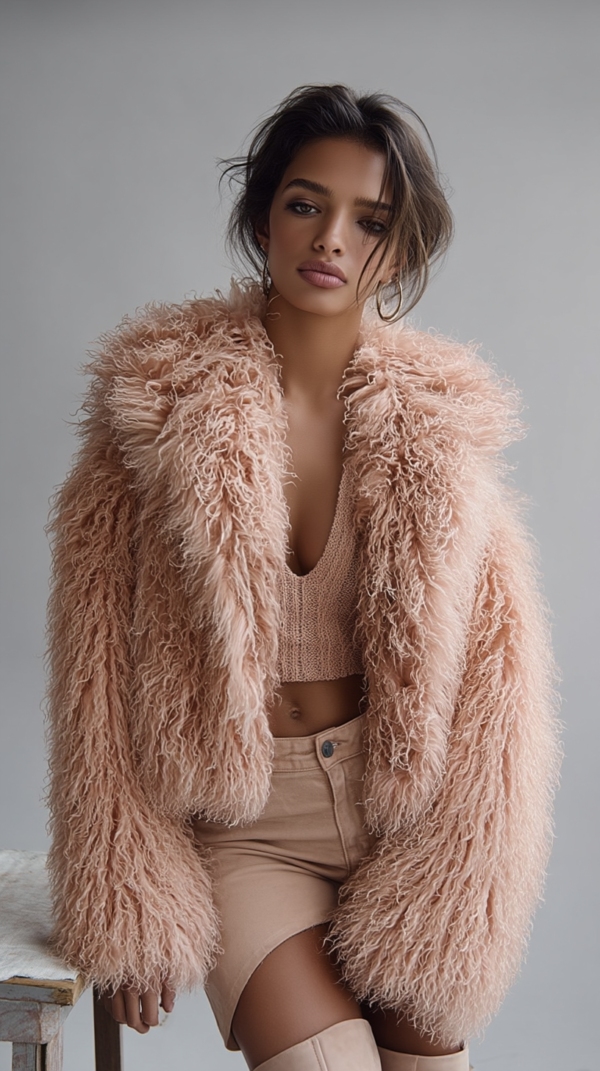 Abrigo de pelo nude mujer | Stylicious (7)