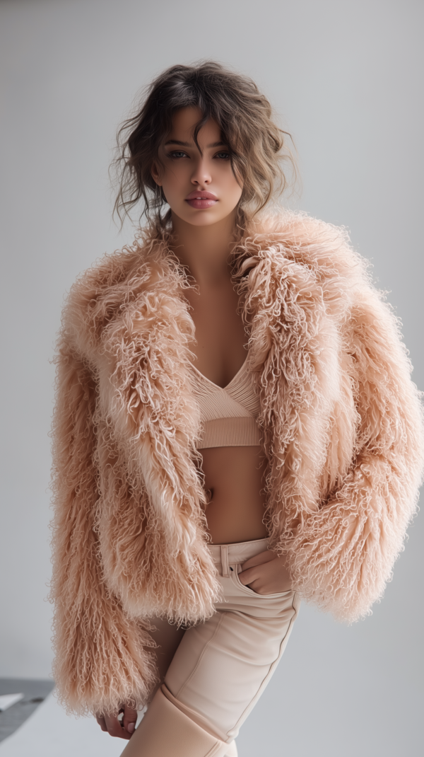 Abrigo de pelo nude mujer | Stylicious (18)