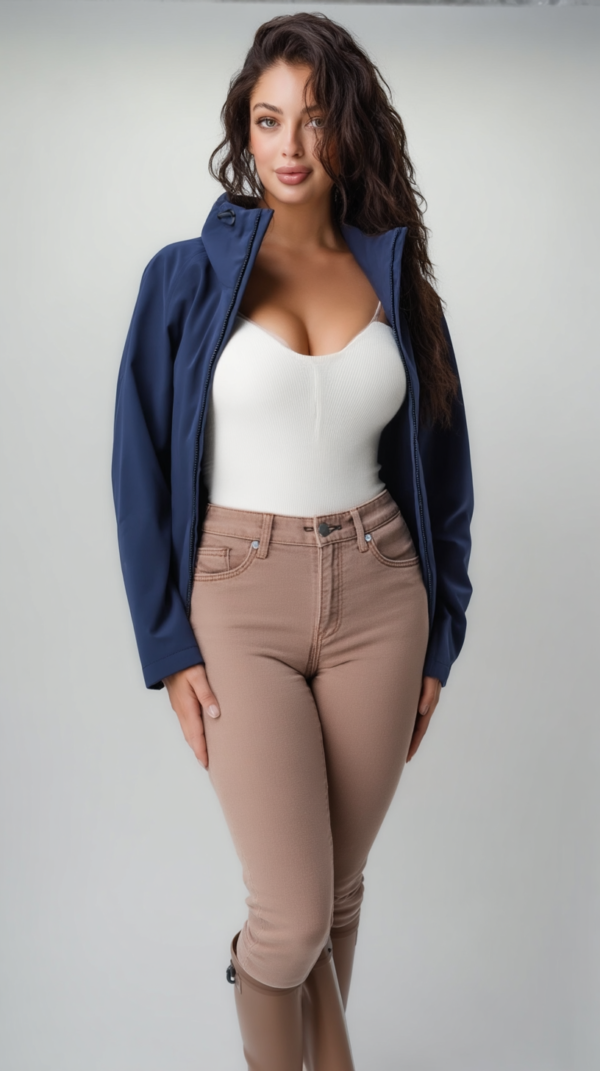 Parka corta impermeable azul marino | Stylicious (7)