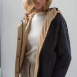 Chubasquero reversible azul y beige | Stylicious (2)