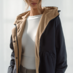 Chubasquero reversible azul y beige | Stylicious (5)
