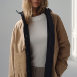 Chubasquero reversible azul y beige | Stylicious (6)