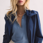 Parka corta impermeable azul marino | Stylicious (4)