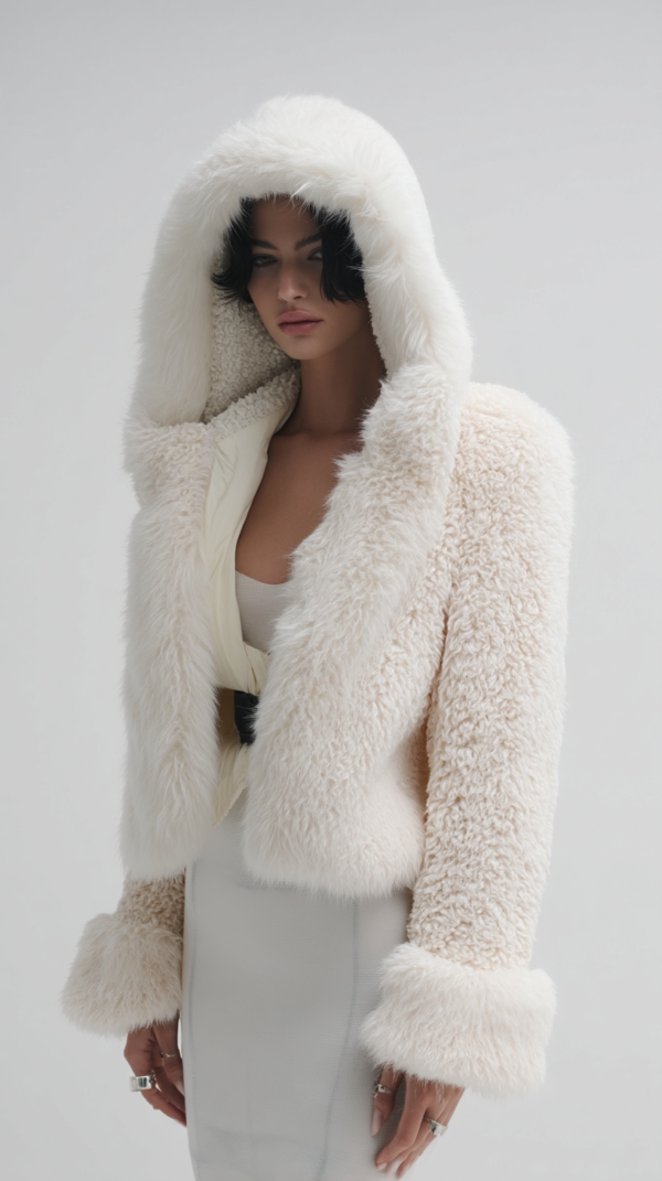Chaqueta corta de pelo blanca | Stylicious (4)