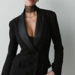 Vestido blazer de tweed negro | Stylicious (7)