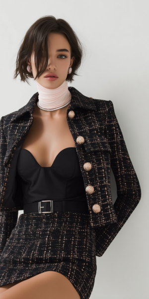 THE PARISIAN TWEED SET | Black & Gold