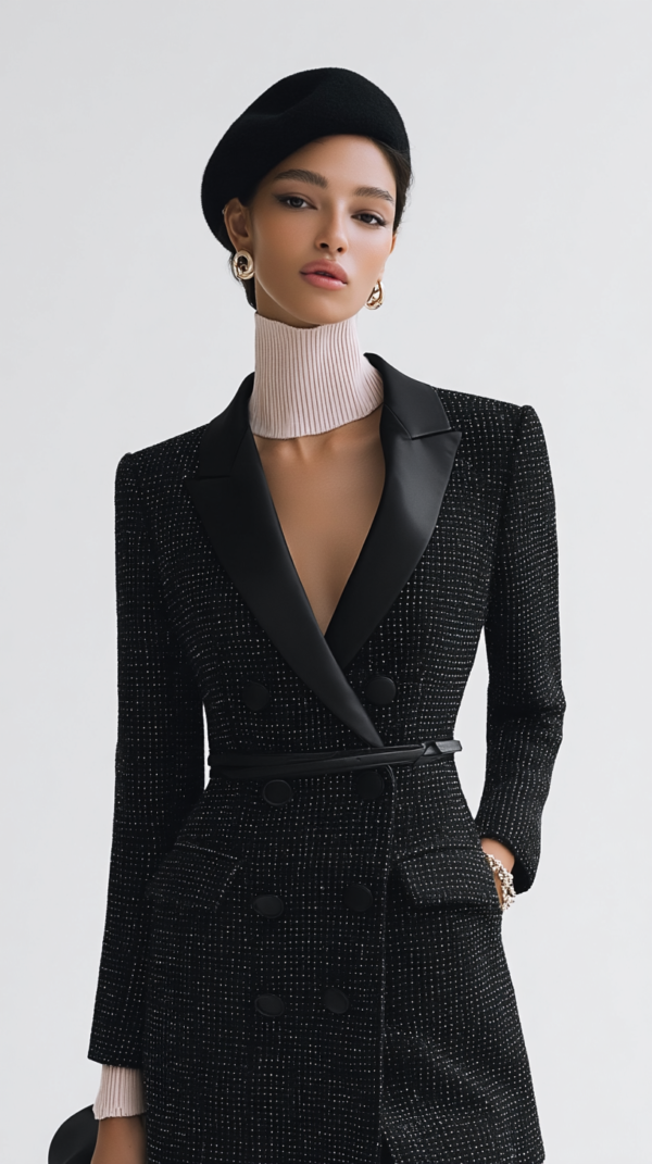 Vestido blazer de tweed negro | Stylicious (17)