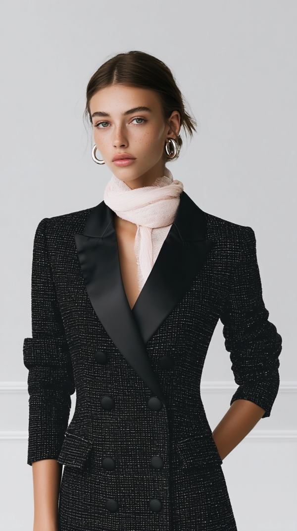 Vestido blazer de tweed negro | Stylicious (20)
