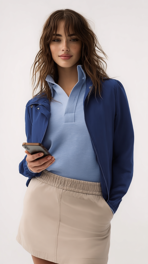 Parka corta impermeable azul marino | Stylicious (10)