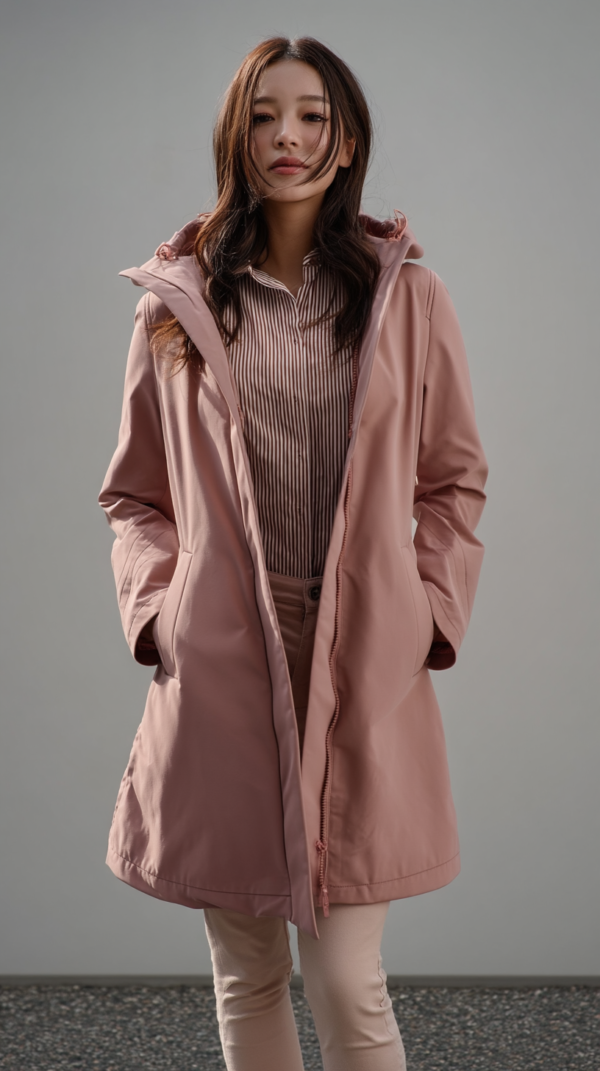 Parka rosa impermeable mujer | Stylicious (2)