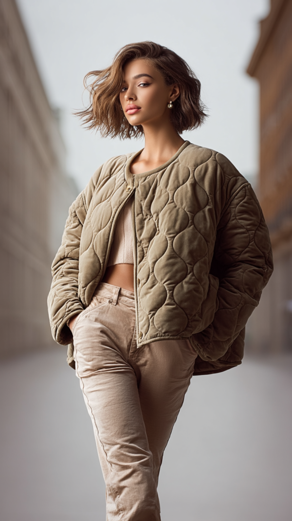 Chaqueta acolchada verde mujer | Stylicious (11)