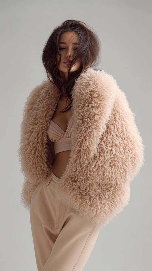 Abrigo de pelo nude mujer | Stylicious (14)