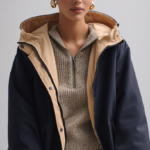 Chubasquero reversible azul y beige | Stylicious (22)