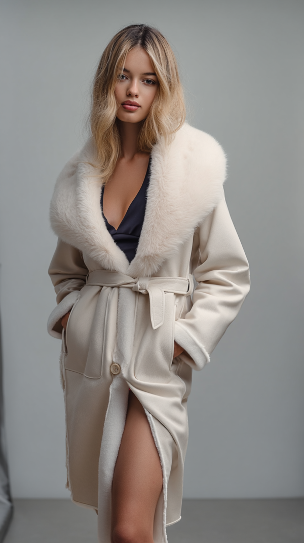 Abrigo de lana y pelo mujer | Stylicious (3)