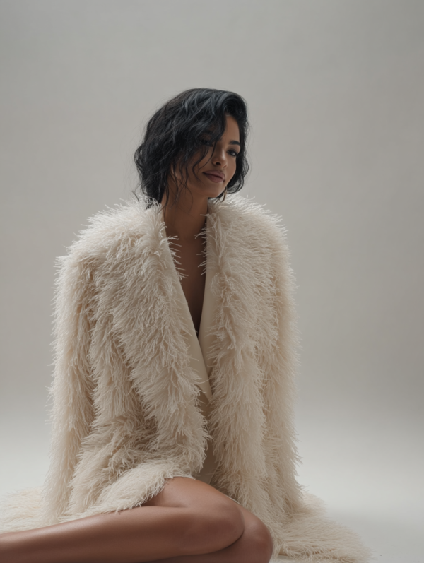 Abrigo de pelo blanco mujer | Stylicious