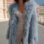 Abrigo de pelo azul mujer | Stylicious (6)