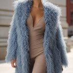 Abrigo de pelo azul mujer | Stylicious (5)